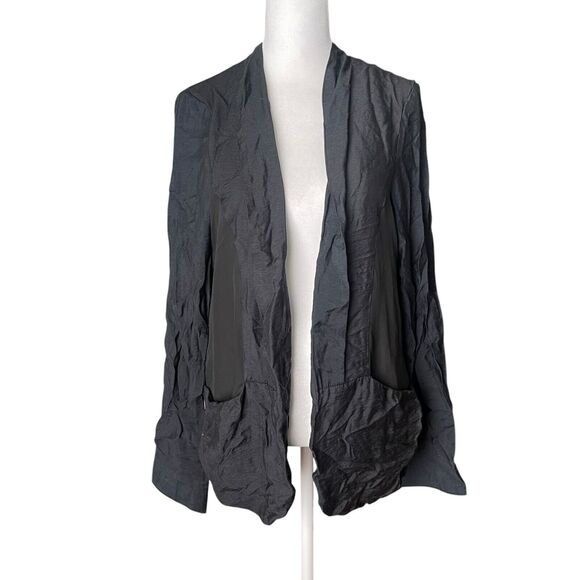 Silence + Noise Medium Thin Blazer Open Front Dark Blue Black Lightweight - Picture 1 of 12